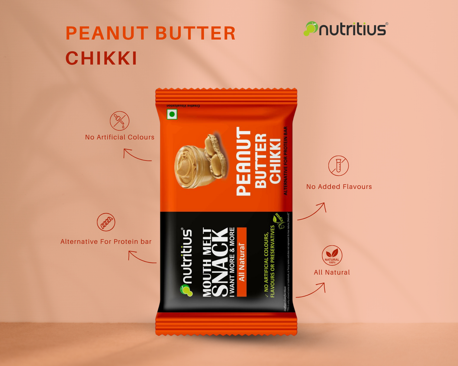 Peanut Butter Chikki, 125 gm X 6 pack