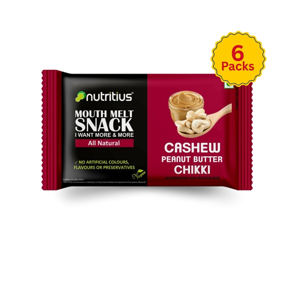 Cashew Peanut Butter Chikki, 125 gm X 6 pack