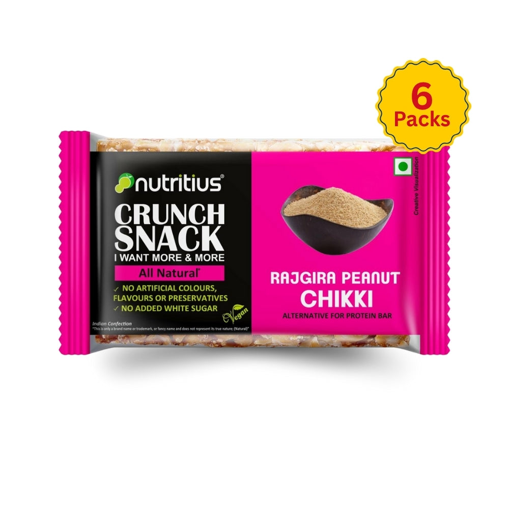 Rajgira Peanut Chikki, 100 gm X 6 pack