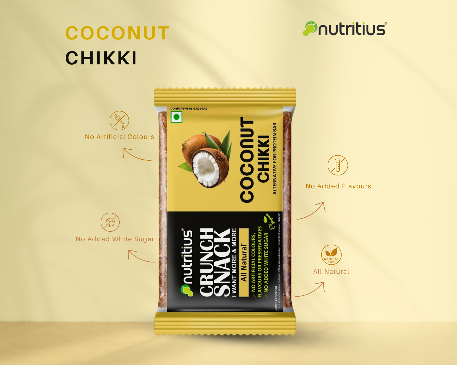 Coconut Chikki, 100 gm X 6 pack