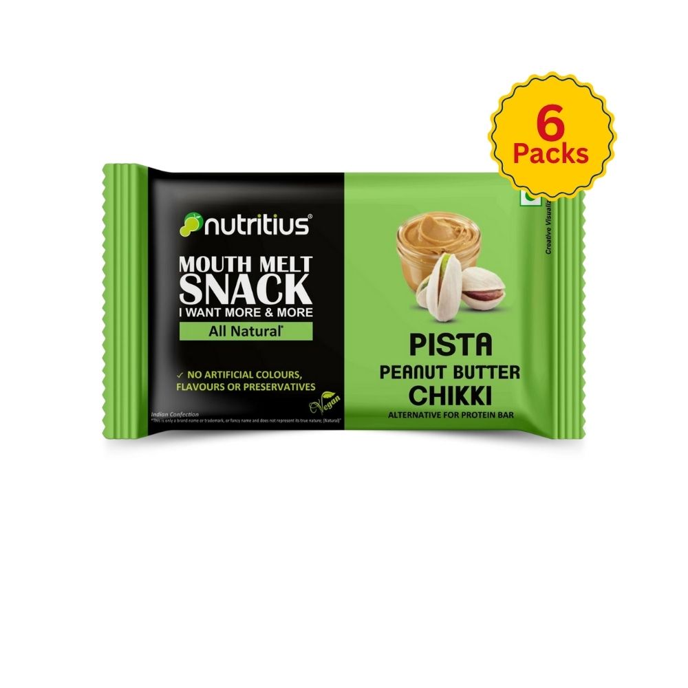 Pista Peanut Butter Chikki, 125 gm X 6 pack