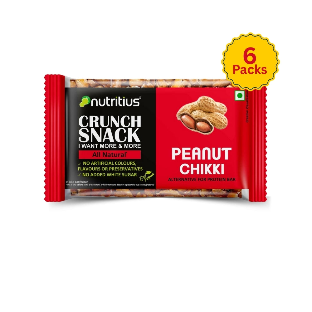 Crunchy Peanut Chikki, 100 gm X 6 pack