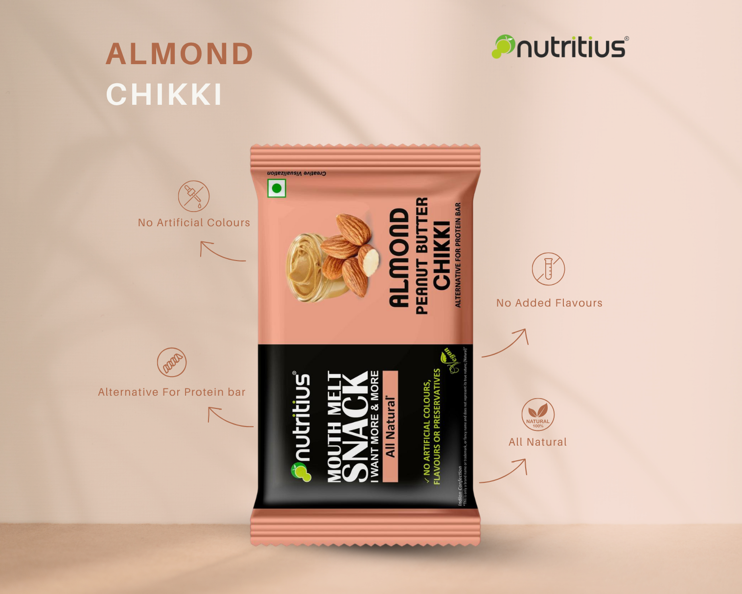 Almond Butter Chikki, 125 gm X 6 pack