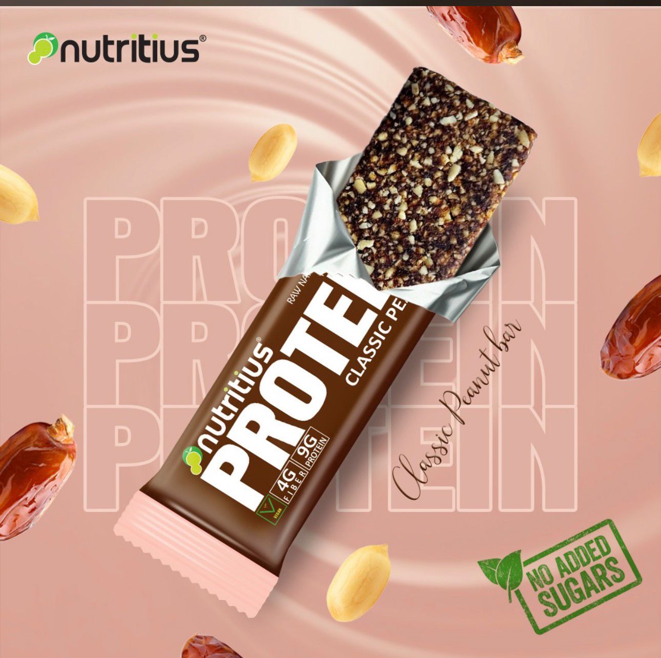 Nutritius Classic Protein Bar | High Protein Healthy Snack Bar